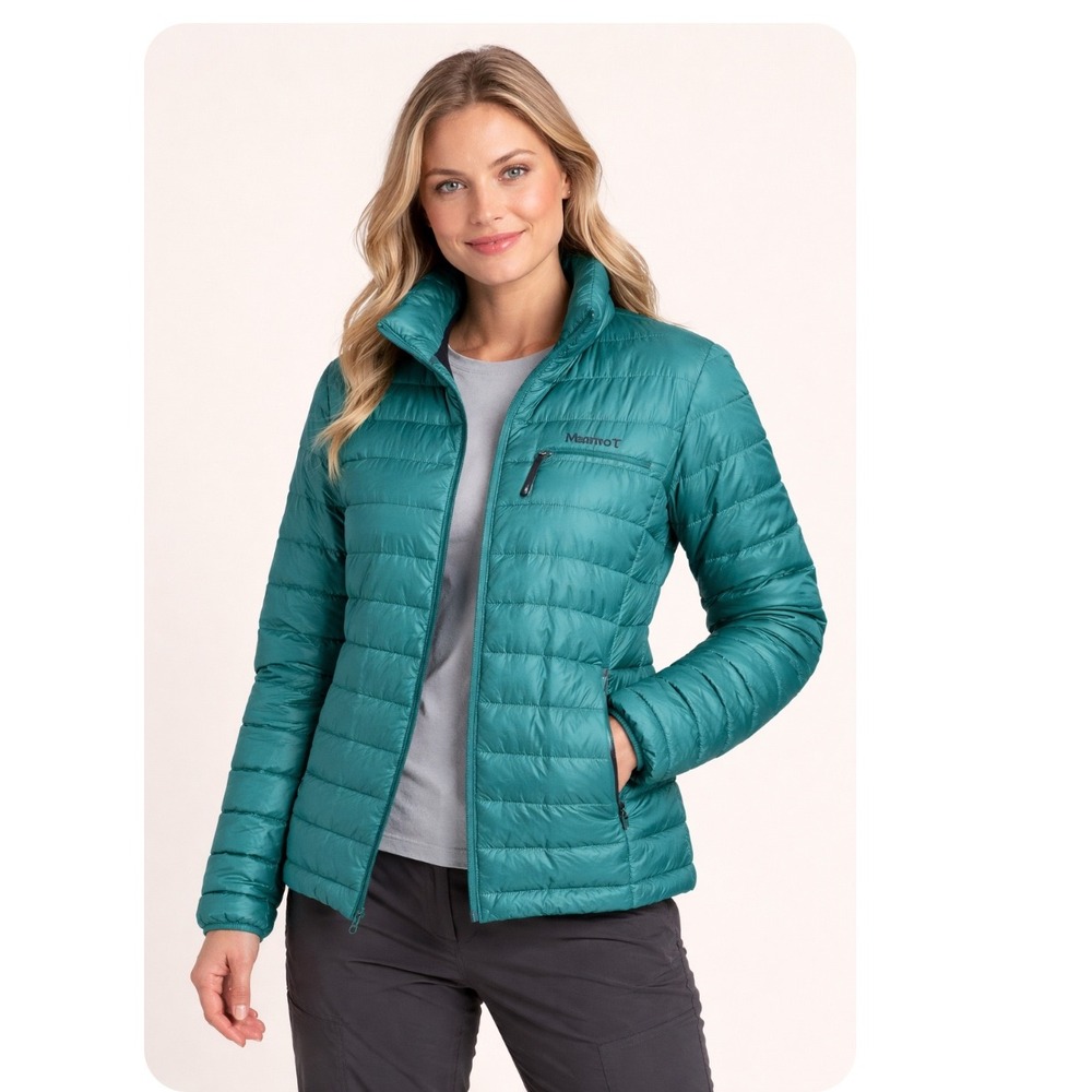Marmot Teal Quilted Packable Puffer Jacket